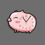 고기집 시계 개업 프레전트 돼지 동물 벽시계 거실 : 아이비니플러스