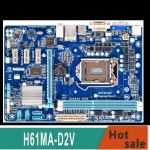LGA 1155 H61 GA-H61MA-D2V 컴퓨터 마더보드, USB2.0 SATA2, DDR3 16G 데스크탑 메인보드 : 골드 상사