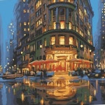 ouhs DIY 쉬운 명화 유화그리기 세트 A 104 욕 델모니코스 중형 40x50 : OUHS