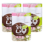 숲속나무 3겹 도톰한 화장실 엠보싱 데코 O 화장지 3개 무형광 30 휴지 티슈 롤 두루 : 버호치