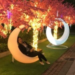 LED 조명 그네 발광 정원 포토존 의자 초승달 행잉체어 : 이거사다줘 Mall