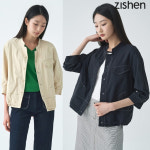 지센 ZISHEN 여성 스판 컬러스티치 숏 코트 LCCAO324 : 모다 구리남양주 지센