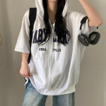 너프 데일리 레터링 루즈핏 반팔 후드 집업 : 기프티박스