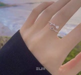 프리미엄S925 소행성 별 오픈반지 큐빅 반지 : CNW99