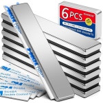 6팩 튼튼한 희토류 네오디뮴 자석 양면 접착제가 있는 60x10x3mm 강한 헤비 듀티 바 냉장고 차고 과학 공예 사무실 DIY에 적합 6Pcs... 