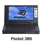 포켓 386 윈도우 95/DOS 시스템 레트로 노트북 컴퓨터 OPL3 사운드 카드, VGA IPS 화면 통합 마우스 : 엔제니14