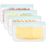 리집 12갤런 플랫 재사용 델리백 BPA 무함유 식품 등급 누수 방지 냉동고 및 식기세척기 사용 가능 8컵 64온스 4팩 맑음 : 프레이즈311몰