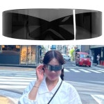 데이투 일자안경 블랙 세기말감성 일자선글라스 파티안경 사진소품 : DayTwo