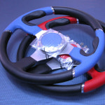 엠앤엘(M&L) 울트라 3버튼 가죽 튜닝핸들 350파이(선택) 레드/블루 : 맥스오토