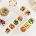 도자기 4칸 나눔 접시 소스 반찬 그릇 : 마켓베라