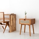 마켓비 소로홈 원목수납협탁 BDC35 라탄 : 찐다온스토어