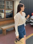 모어 심플 4부 데님 : 투비리본