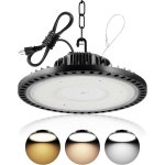 UFO LED 하이베이 조명(200W/160W/120W 조절 가능) 조명 3000K/4500K/6500K 상업용 베이 조명(1개 포함).2M US 플 작업장용 창고 AC100-27... 
