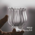 [다도 꽃차 냉침차 보이차] 예향원 핸드메이드 가든플라워 글라스 찻잔 C-5436 : 예향원