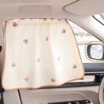 아기 차량 햇빛가리개 곰돌이 자수 차량용 커튼 : 엠하이필