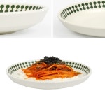세모소 한식당반찬담는그릇 라운드플레이트 서빙디쉬 그린무늬 깨짐방지 15cm 1개 : 트라이앵글프로덕츠