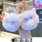 열쇠 가방털 장식고리 고양이 털키링 자동차키링 키고리 : 송림유통
