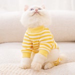 강아지 고양이옷 스트라이프 스마일 올인원 애견 강아지옷 티셔츠 : 댕냥파크