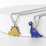 KIDS 써지컬스틸 미아방지 공룡 체인 목걸이 212K 옐로우 유아동 각인 맥시마프로젝트 : 맥시마프로젝트