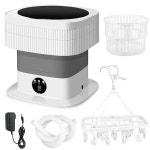 Gisafai Portable Washing Machine 10 l Foldable Mini Washer Large Capacity Small and Clothes Drying H : 벨디온