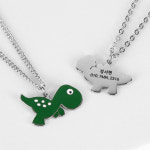 KIDS 써지컬스틸 미아방지 공룡 체인 목걸이 212K 옐로우 유아동 각인 맥시마프로젝트 : 맥시마프로젝트