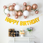로즈골드 럭스 클라우드 구름풍선+가랜드 생일파티풍선세트 : 해피제이니