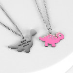 KIDS 써지컬스틸 미아방지 공룡 체인 목걸이 212K 옐로우 유아동 각인 맥시마프로젝트 : 맥시마프로젝트