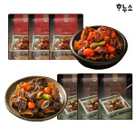하누소 한입 전통 소갈비찜 3팩+한입 매운 소갈비찜 3팩 : 하누소