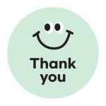 스마일 원형 땡큐 감사 선물 포장 스티커 1000매 : 늘솜-디자인마켓