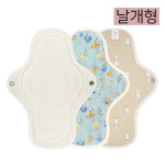 이채 면생리대 날개형 미디움(중형) 3장 순면 다회용 천생리대 : 이채 면생리대