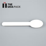 펄프 식기 Y-012 스푼 화이트 백색 테이크아웃 커트러리 100개 : 더모아패키지