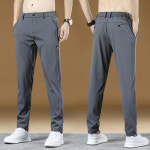 남자 냉장고 바지 몸빼 아이스 와이드 여름 캐주얼 남성용 얇은 실크 슬림 핏 롱 팬츠와 : 하우지엄