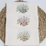 [대폭 20수 광목자수원단] 삼색 꽃바구니 2컬러 H0125 : 원단세상 스토어