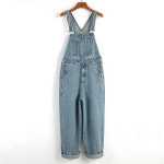 여자 멜빵 바지 여름 와이드 검정 청 점프수트 트렌디 남성 여성 데님 작업복 봄, 캐주얼 : 하우지엄