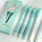 치즈 민트 젤 펜 및 하이라이터 글쓰기용 볼포인트 블랙 잉크 컬러 F7456, 4 개 : 세계로셀렉션