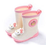 마이멜로디 입체 페이스 화이트 레인부츠 산리오 아동 장화 유아 어린이 아기 아이 : 단뽀뽀