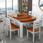 원목 테이블 식탁 월넛 애쉬 6인용 원형 카페 통나무 커피 거실 빈티지 현대 스타일 튼튼 : 하우지엄