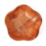 가벼운 꽃모양 26cm 우드볼 간식 과자그릇 스낵볼 안주접시 팝콘그릇 우드접시 나무볼 간식접시 : 영일메드