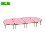 안전 분홍 열린 책상 원목다리 교구 어린이책상 유아책상 돌봄교실 유치원책상 : 예쁜맘 그린에듀