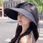 썬캡 햇빛 자외선 차단 모자 르몽드 썬바이저 창넓은 햇볕가리개 플랩캡 밭일 농사 모자 : 아이엠써니