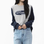 스콰즈 맨투맨 SDE082 3COLOR 여자 배색긴팔 루즈핏 나그랑 면티 여성 여름반팔티 긴팔 : 영일메드