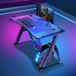 1인용 게이밍 테이블 원룸 pc방 꾸미기 게임 작업대 노트북 데스크탑 선반 블랙 120x60x73cm : 리치퍼플샵