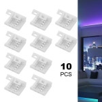 5050 RGB LED 스트립용 무납땜 클립온 커플러 커넥터 무납땜 버클 커넥터 10mm 4 핀 10 개 : 월드오프마켓