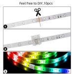 5050 RGB LED 스트립용 무납땜 클립온 커플러 커넥터 무납땜 버클 커넥터 10mm 4 핀 10 개 : 월드오프마켓
