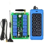 산업용 RF 무선 원격 제어 조명 스위치 산업 및 농장 스마트 홈 전원 433MHZ DC 12V 24V 36V 48V 12CH : 인터바이스토어