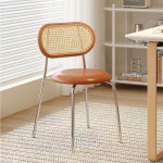 라탄 의자 카페 원목 스툴 라운지 체어 야외 등나무 식탁과 와비사비 스타일 가정용 등받이 : 하우지엄