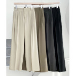 여성 여름 2단 후크 와이드 슬랙스 투턱 쿨 썸머 팬츠 H6071 : 투엠케이