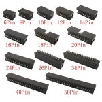 이중 행 IDC 소켓 PCB 커넥터 ISP 수 박스 헤더 JTAG 직선 바늘 곡선 바늘 DC3 254mm 피치 6P50 핀 10 개 : 월드오프마켓