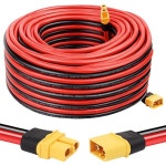 MOOKEERF XT60 익스텐션 케이블 10AWG 50FT XT60~XT60 케이블휴대용 발전소 태양광 패널 RC 배터리용 암 커넥터 포함 : O G E N T