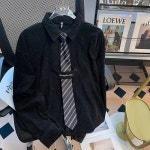 골덴셔츠 코듀로이셔츠 넥타이셔츠 봄 가을 블랙 화이트 남방 긴팔 : 비아드몰